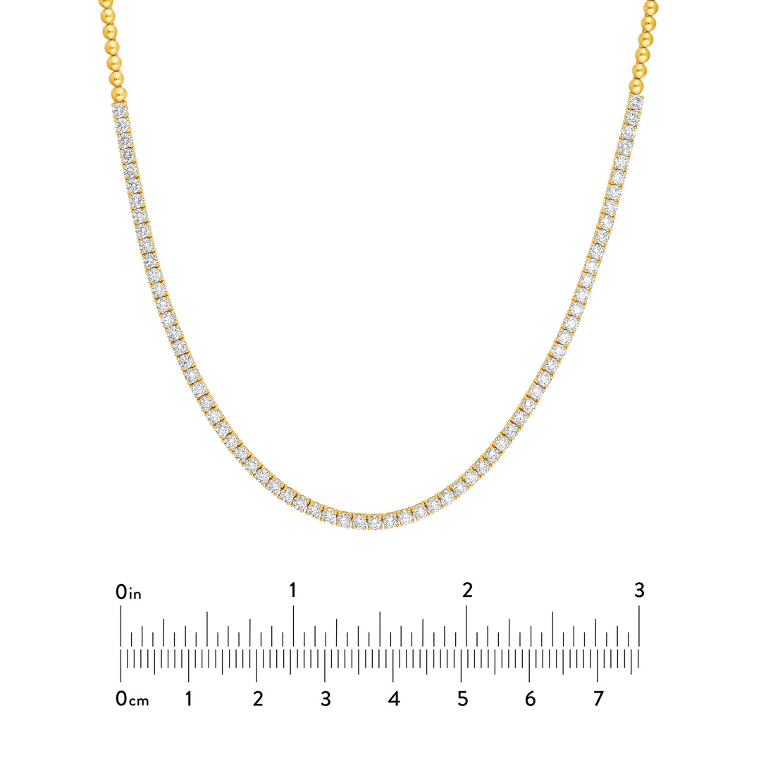 Diamond Halfway Tennis Straight Necklace (7tcw)