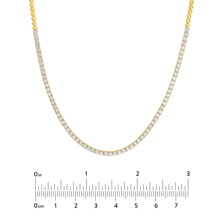 Diamond Halfway Tennis Straight Necklace (7tcw)