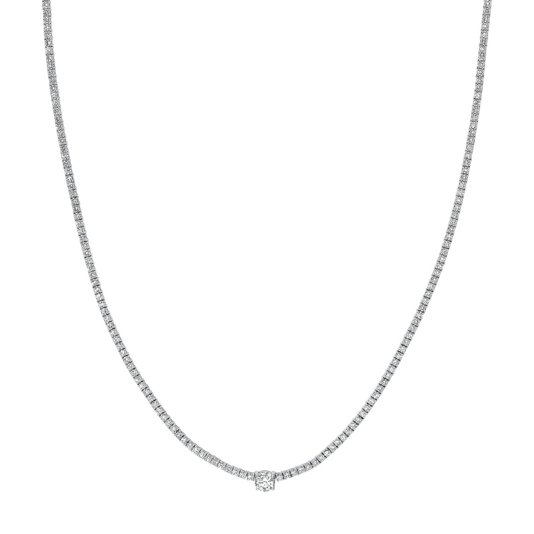 4-5/8tcw Round Diamond Solitaire Tennis Necklace