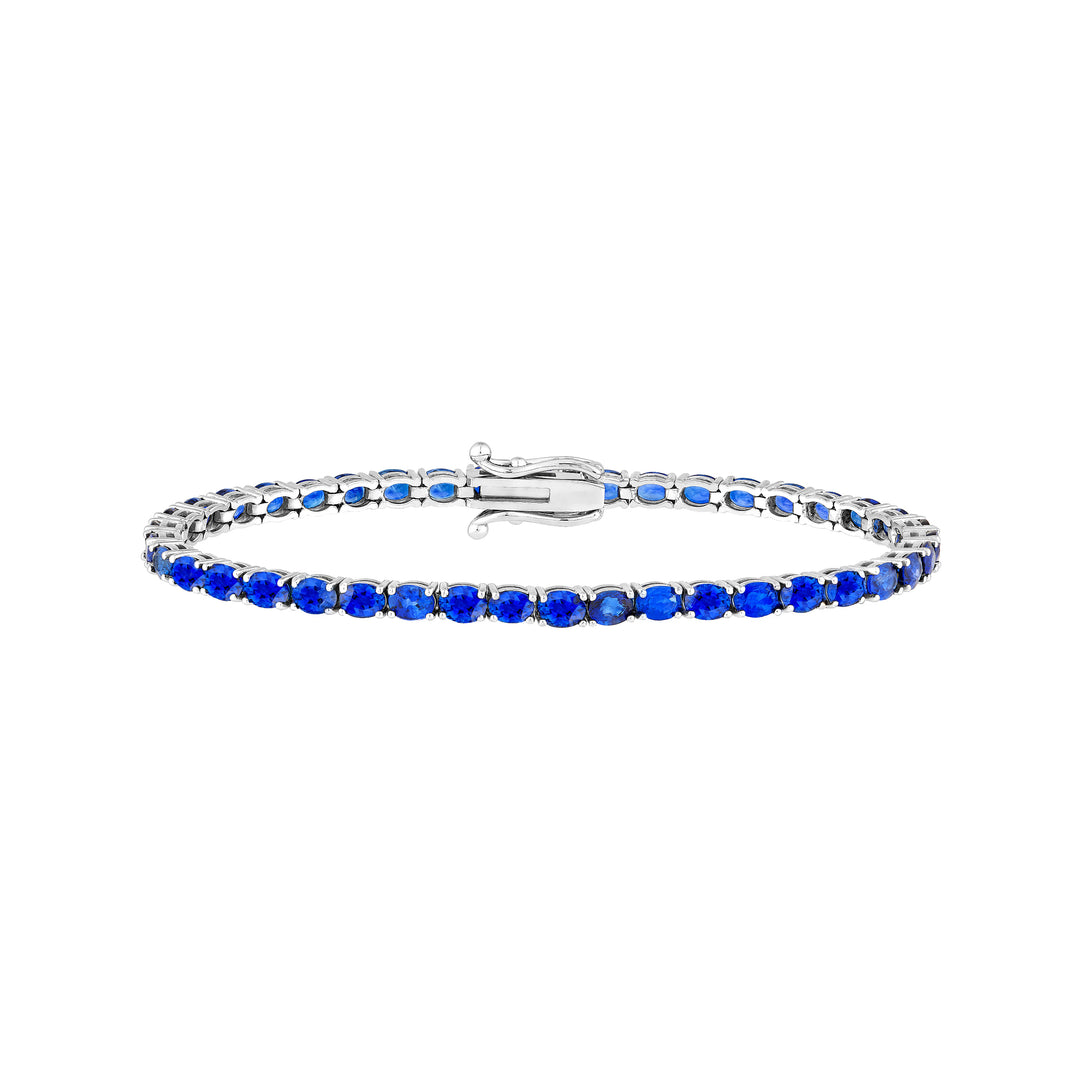 Oval Blue Sapphire Tennis Bracelet