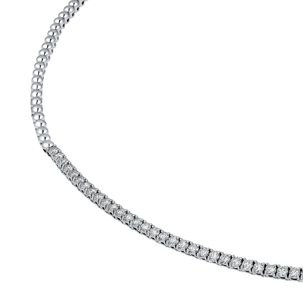 4-5/8tcw Diamond Halfway Tennis Necklace