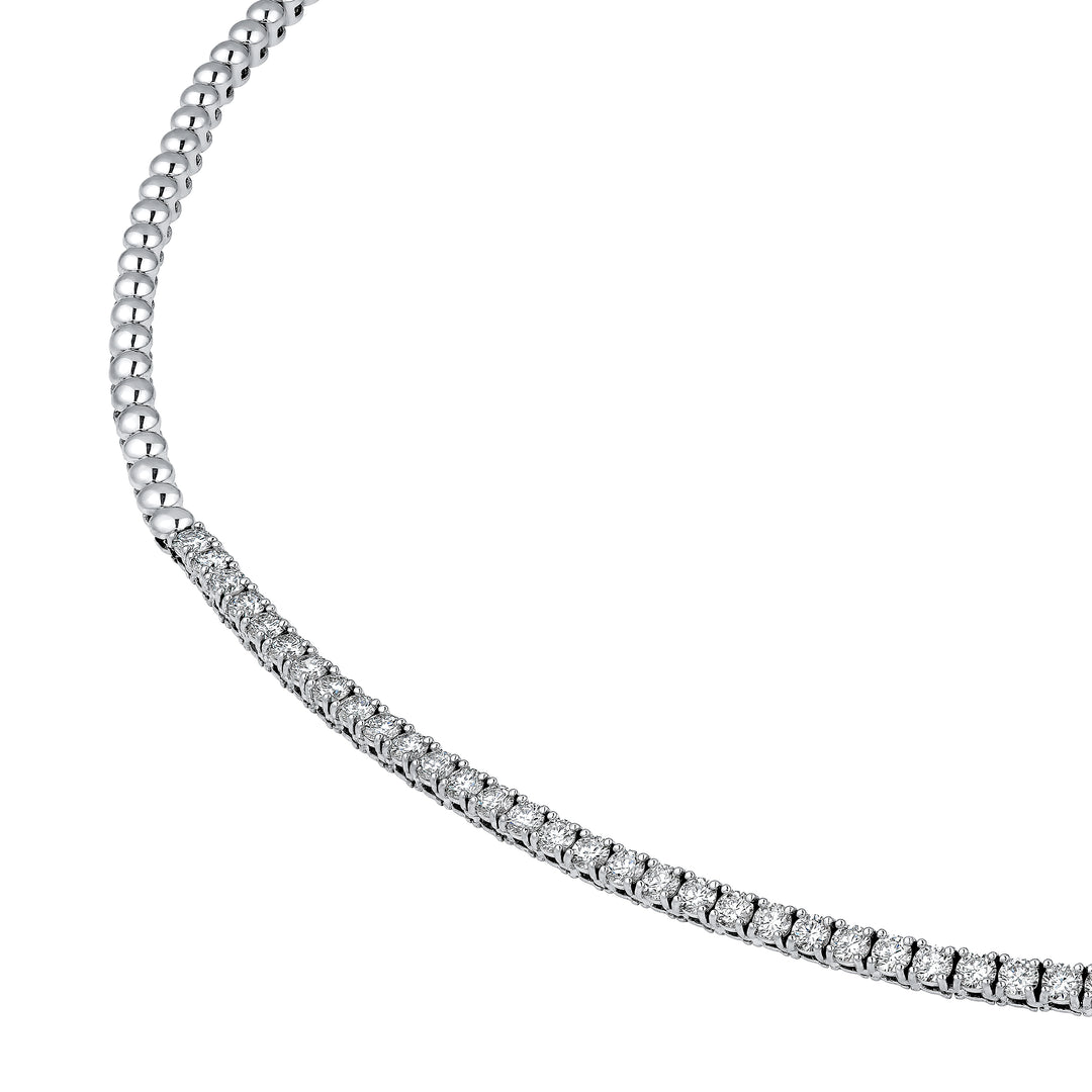 4-5/8tcw Diamond Halfway Tennis Necklace