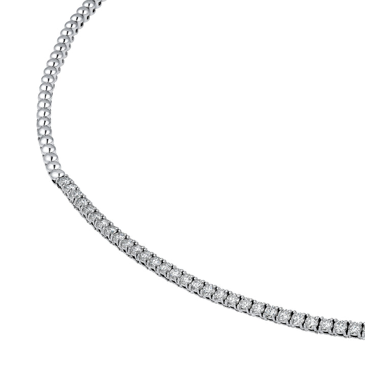 4-5/8tcw Diamond Halfway Tennis Necklace