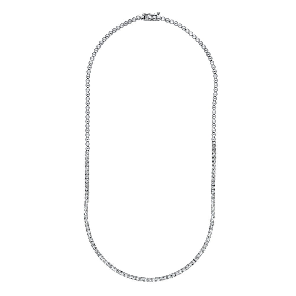 4-5/8tcw Diamond Halfway Tennis Necklace