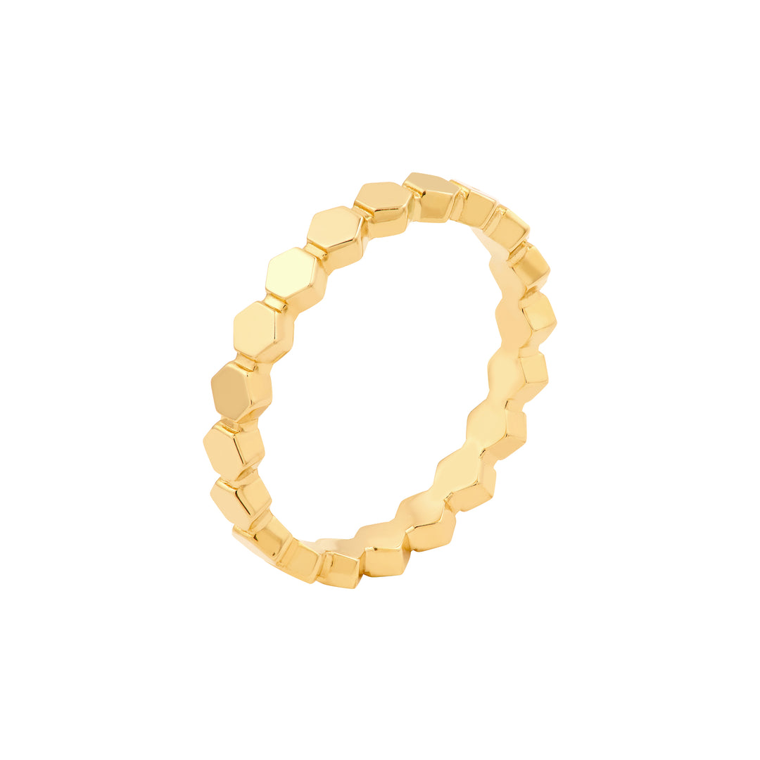 Hexagonal Bead Band Ring