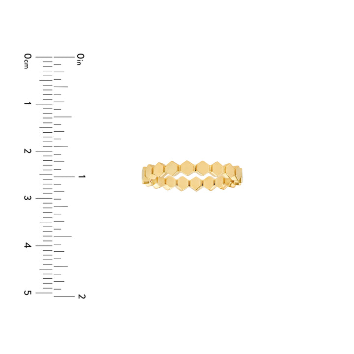 Hexagonal Bead Band Ring