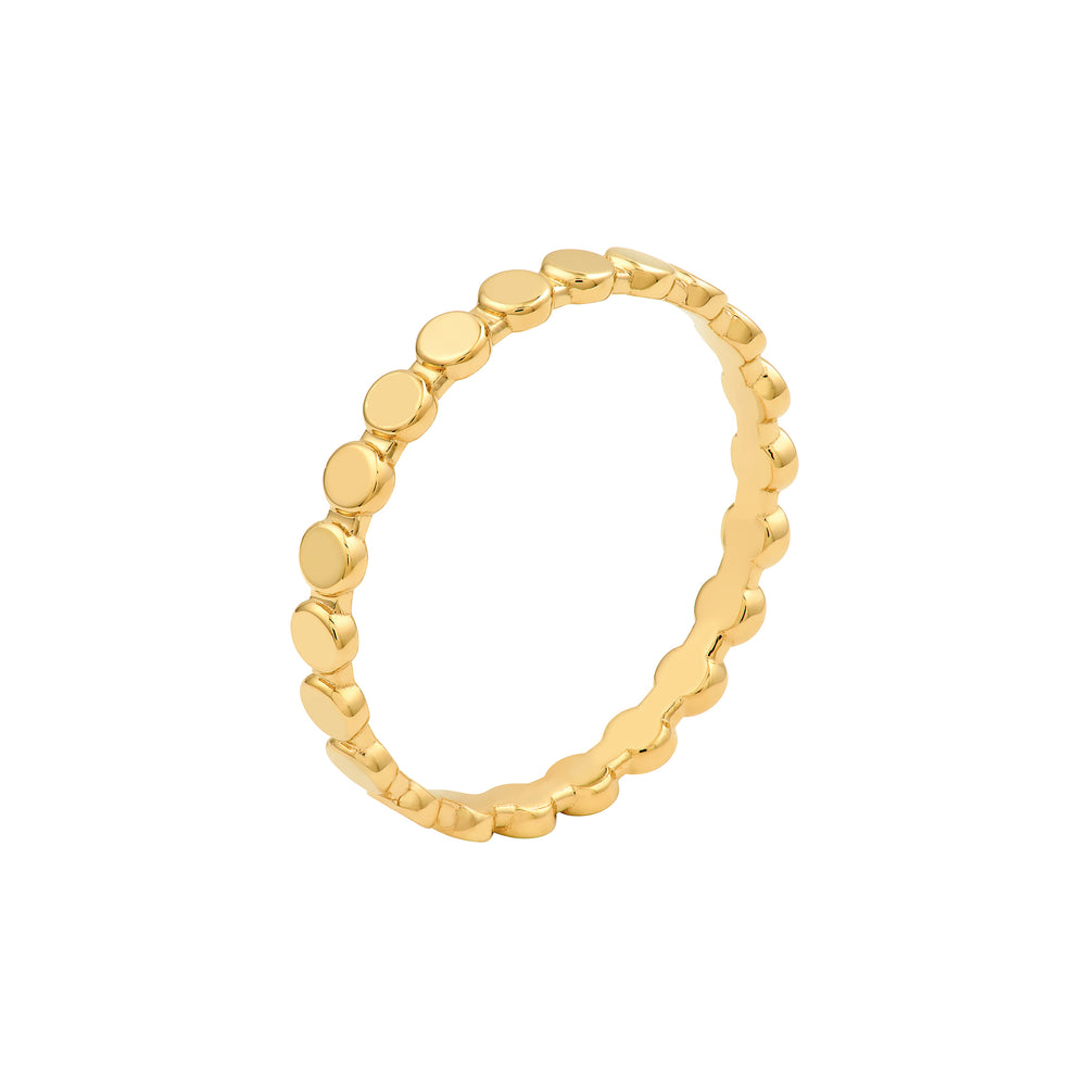 Flat Oval Beaded Band Ring
