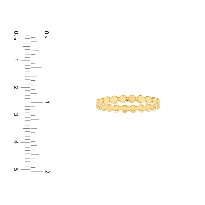Flat Oval Beaded Band Ring