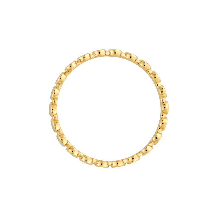 Flat Oval Beaded Band Ring