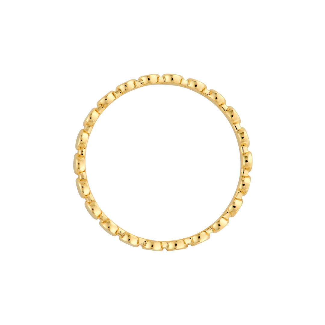 Flat Oval Beaded Band Ring
