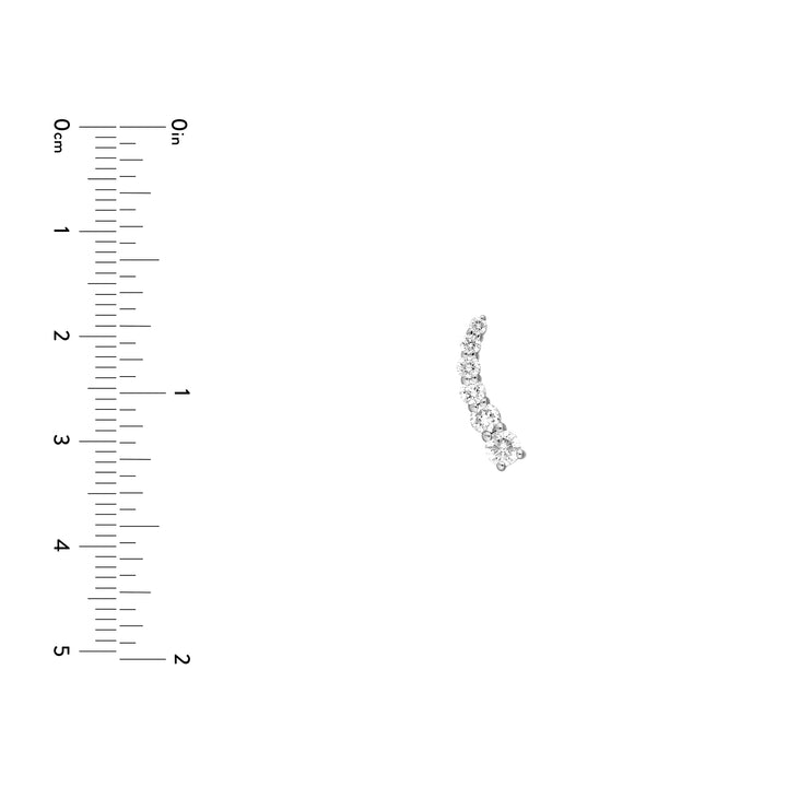 7/8tcw Graduated Round Diamond Climber Earrings