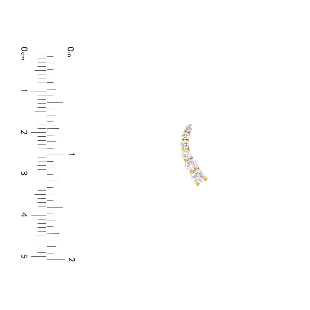 7/8tcw Graduated Round Diamond Climber Earrings