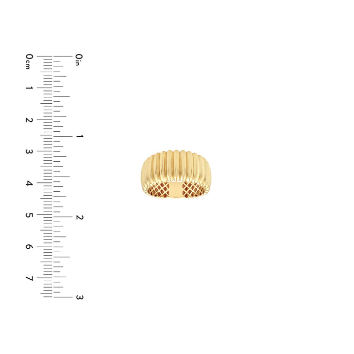 Ribbed Wide Band Ring
