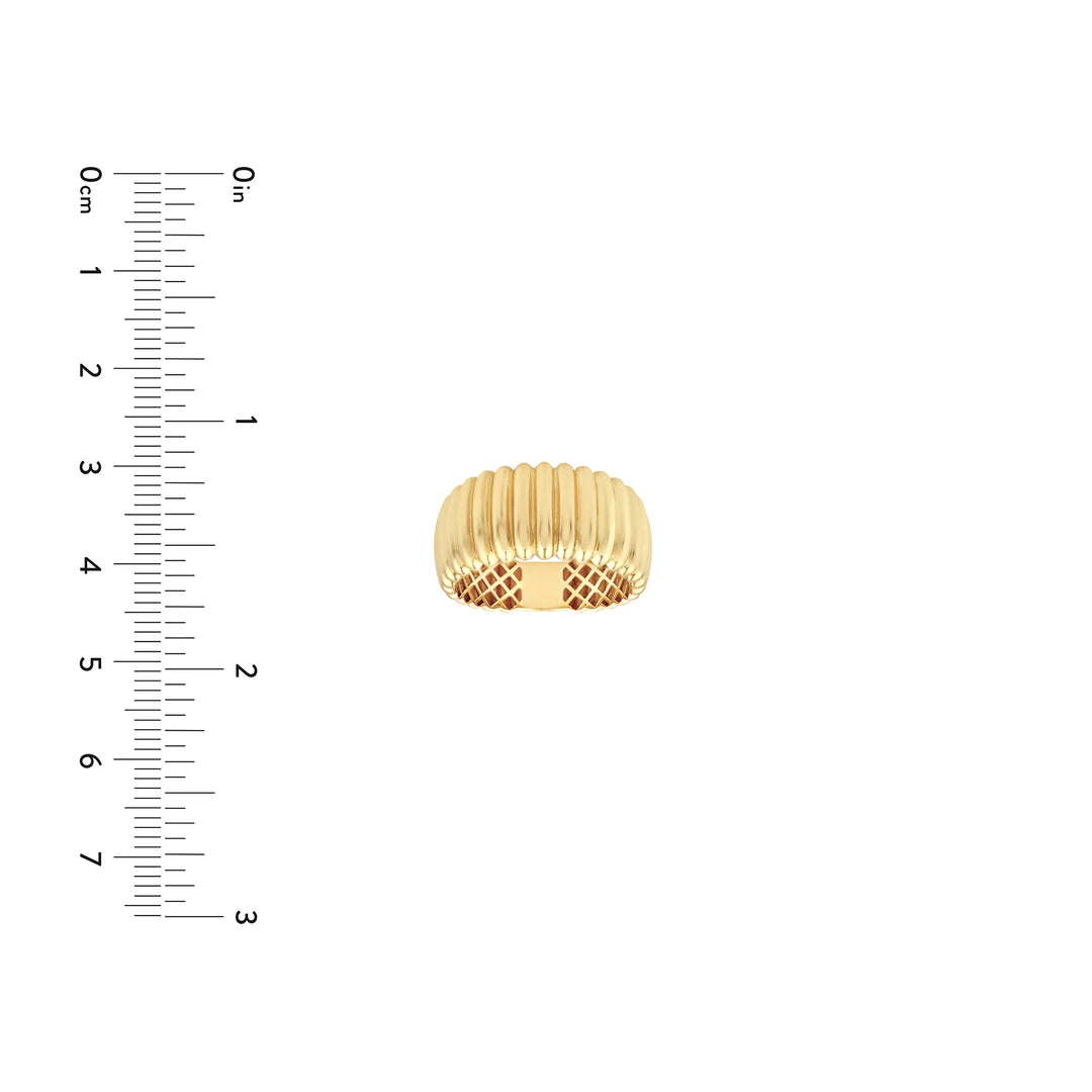 Ribbed Wide Band Ring