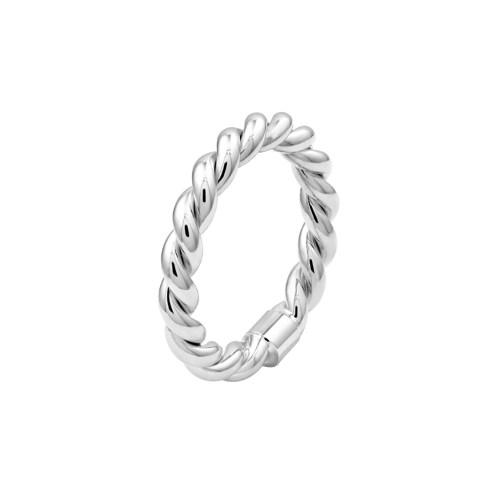 Double Twist Polished Tube Ring