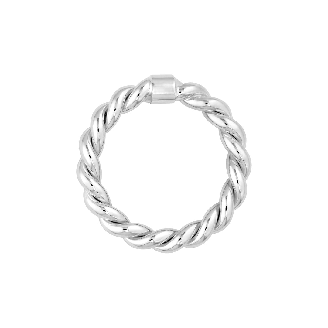 Double Twist Polished Tube Ring