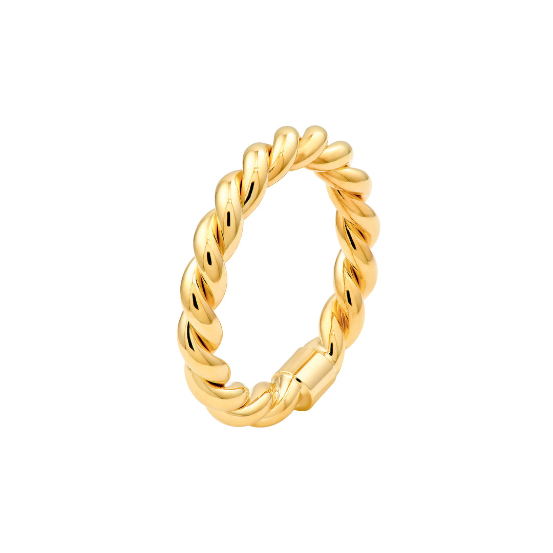 Double Twist Polished Tube Ring