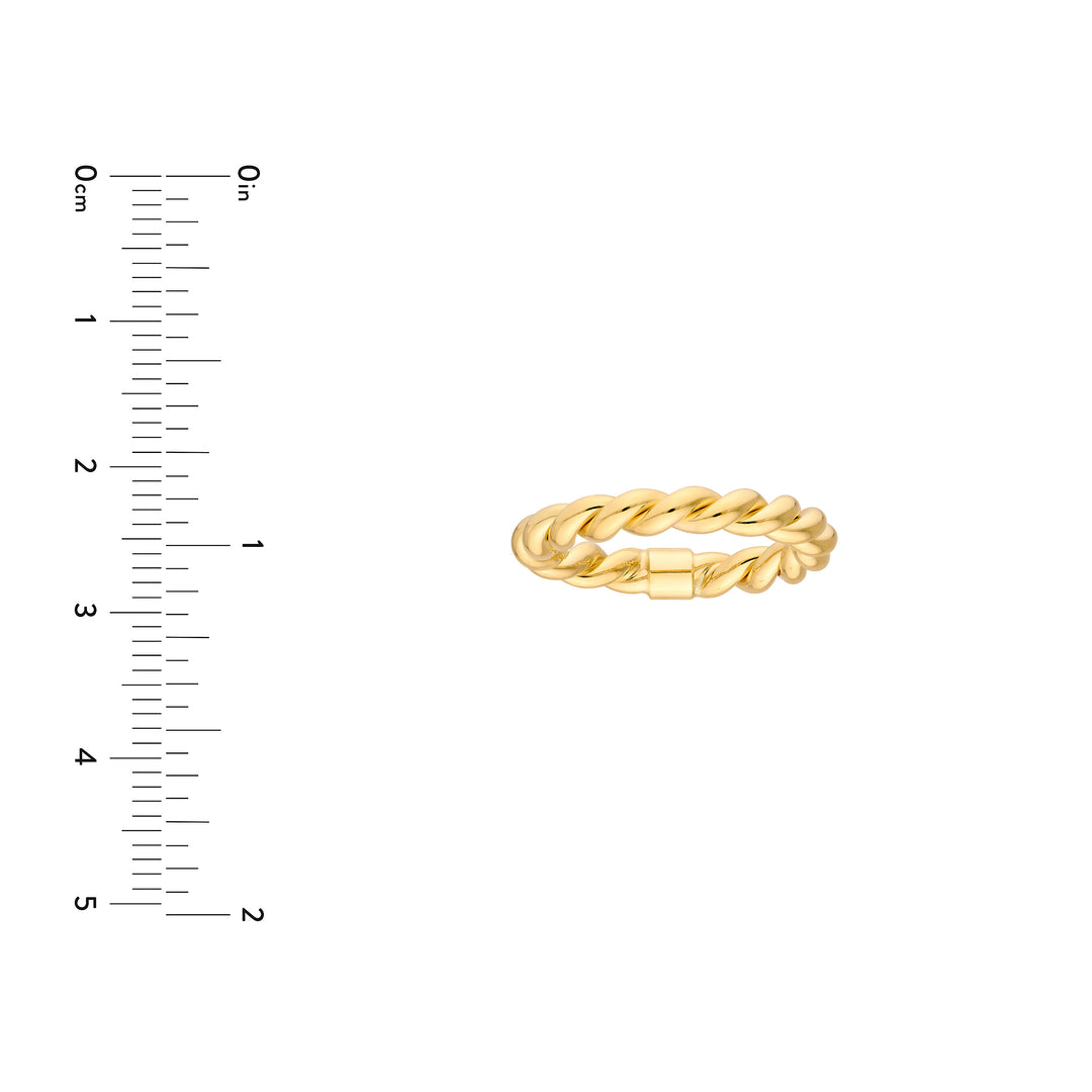Double Twist Polished Tube Ring