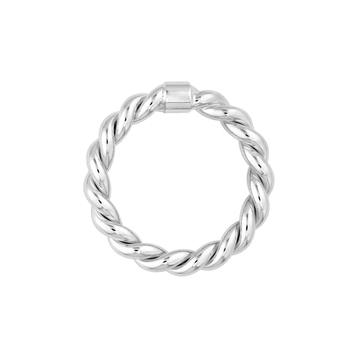 Double Twist Polished Tube Ring