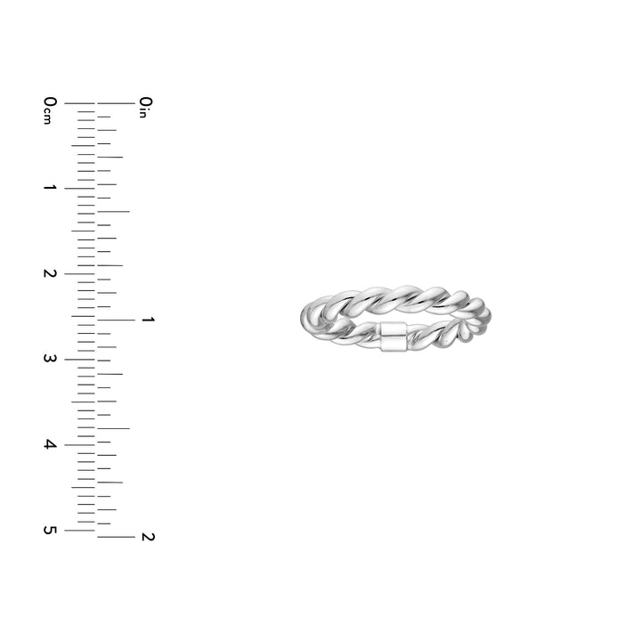 Double Twist Polished Tube Ring