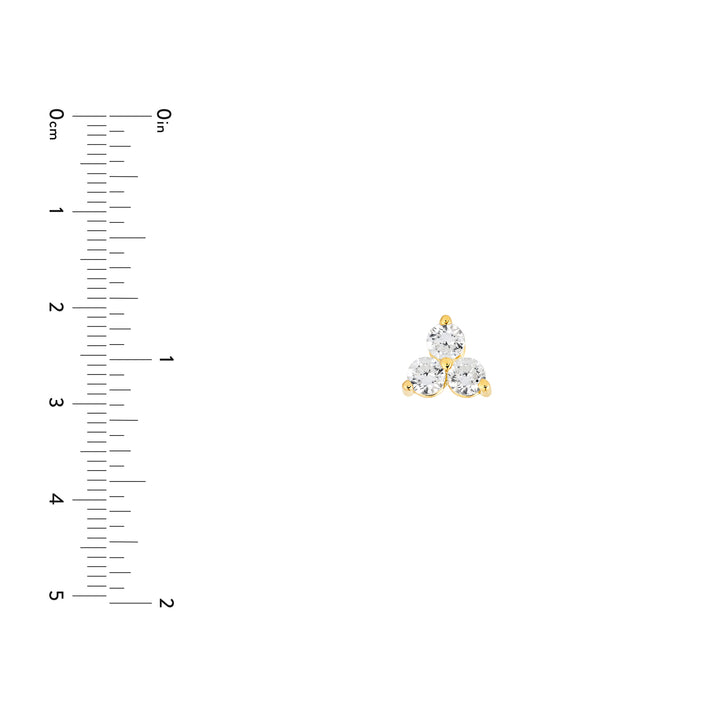 1tcw 3.5mm Diamond Trio Stud Earrings