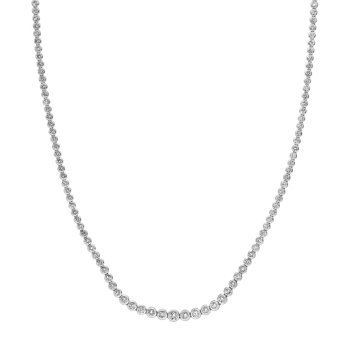 5-1/3tcw Diamond Bezel Graduated Tennis Necklace