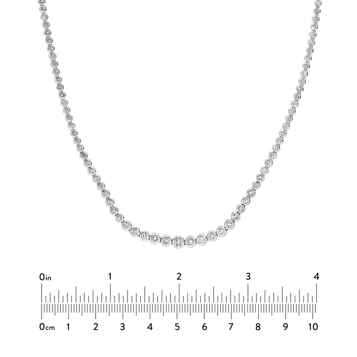 5-1/3tcw Diamond Bezel Graduated Tennis Necklace