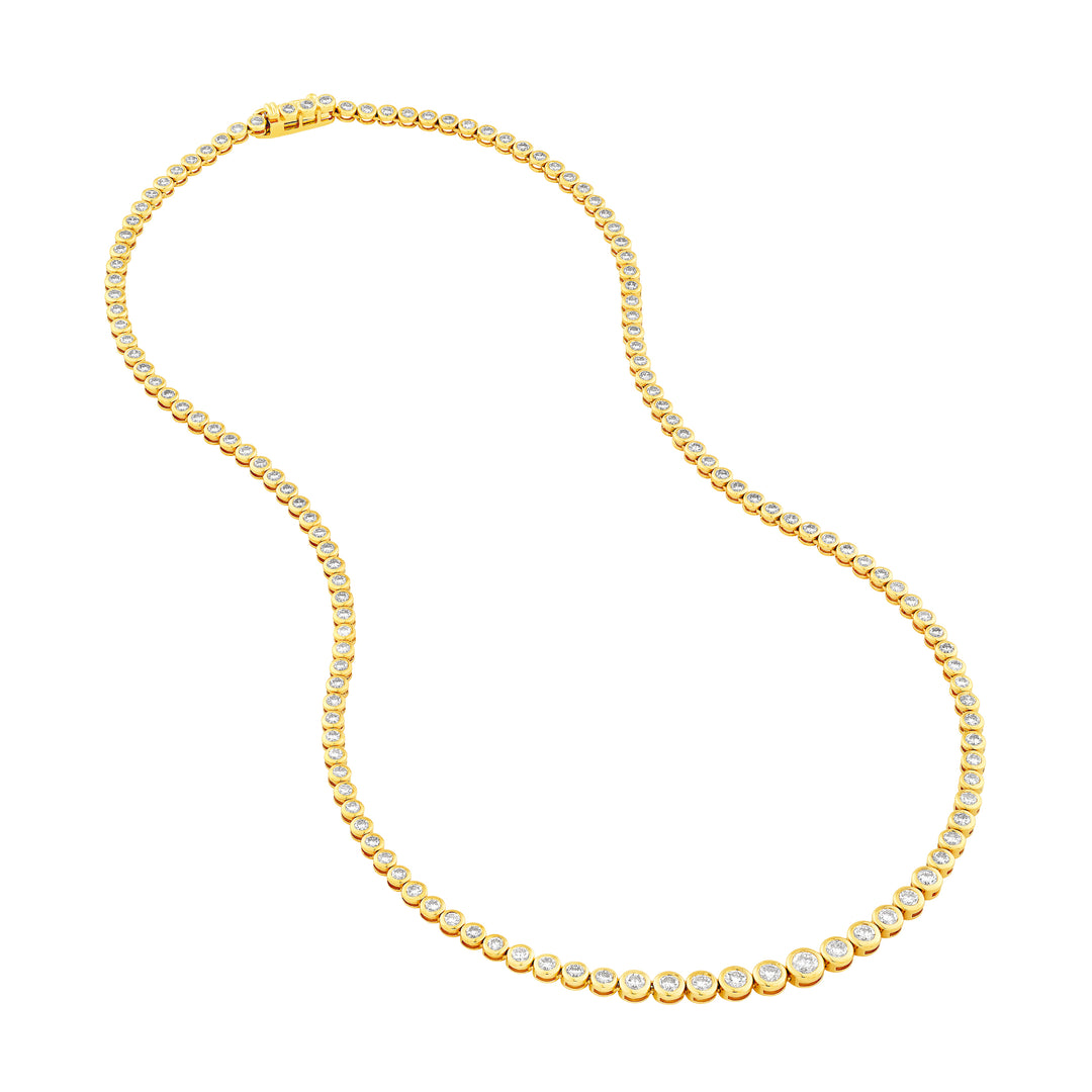 5-1/3tcw Diamond Bezel Graduated Tennis Necklace