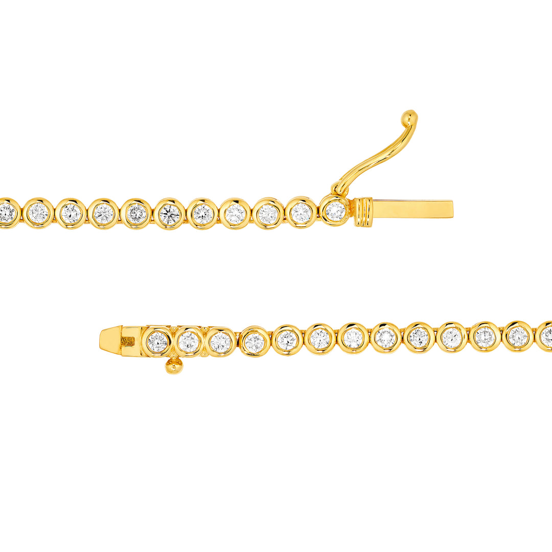 5-1/3tcw Diamond Bezel Graduated Tennis Necklace