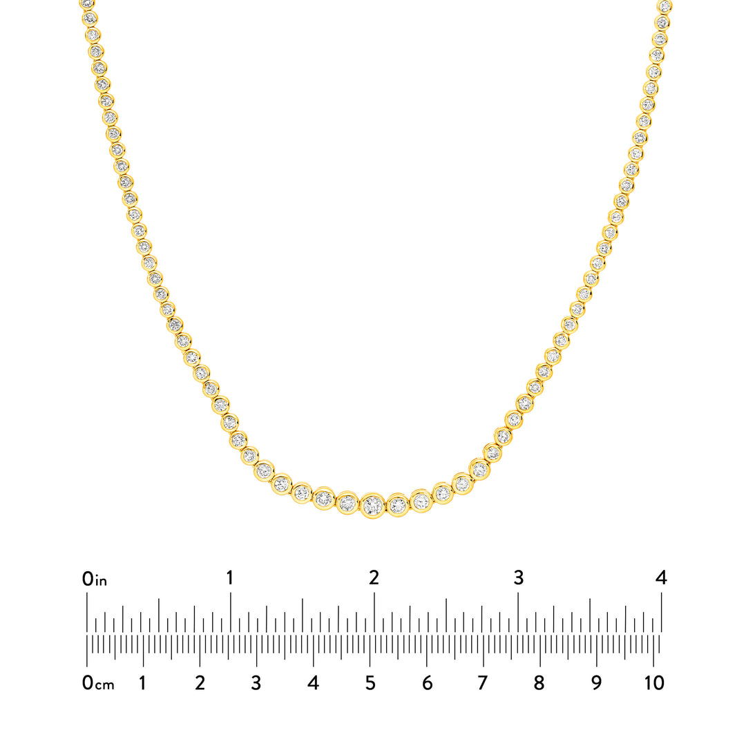 5-1/3tcw Diamond Bezel Graduated Tennis Necklace