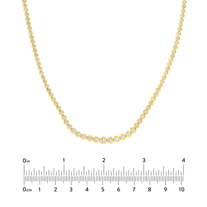 5-1/3tcw Diamond Bezel Graduated Tennis Necklace