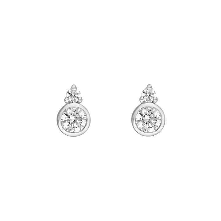 3/8tcw Round Bezel Diamond Earrings