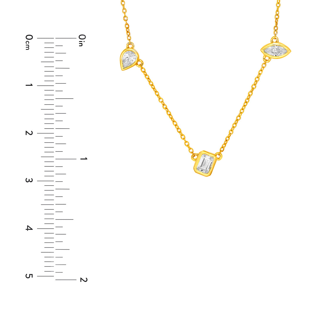 1tcw Multi Stone Bezel Diamond Station Necklace