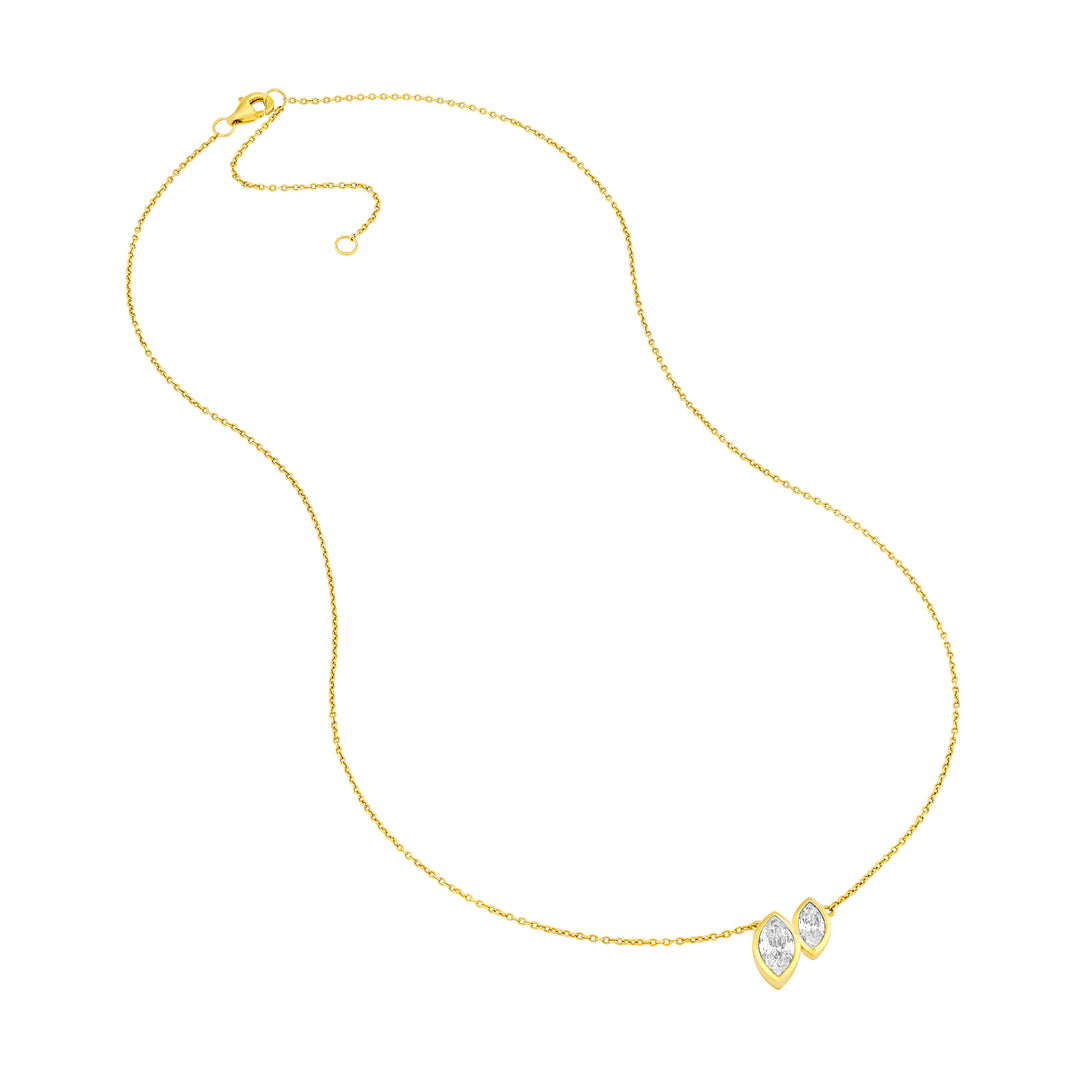 1-1/6tcw Toi et Moi Marquise Diamond Necklace