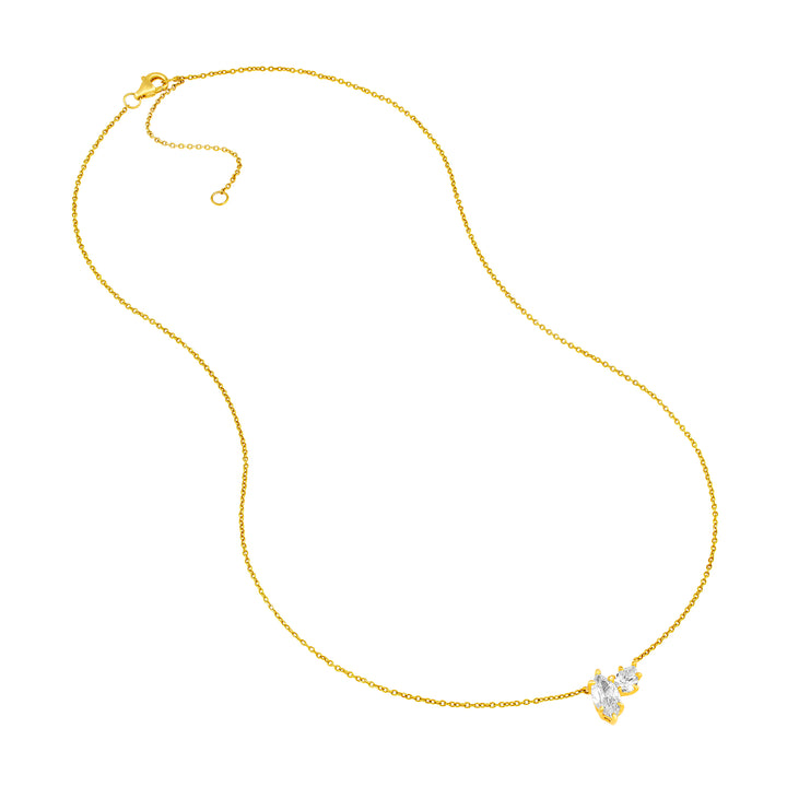 2tcw Marquise & Round Diamond Station Necklace