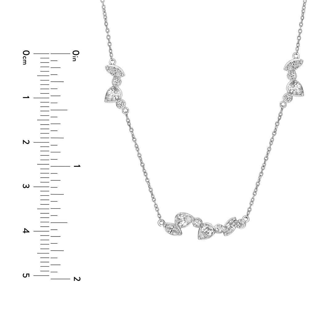 1-3/8tcw Multi Stone Diamond Cluster Necklace