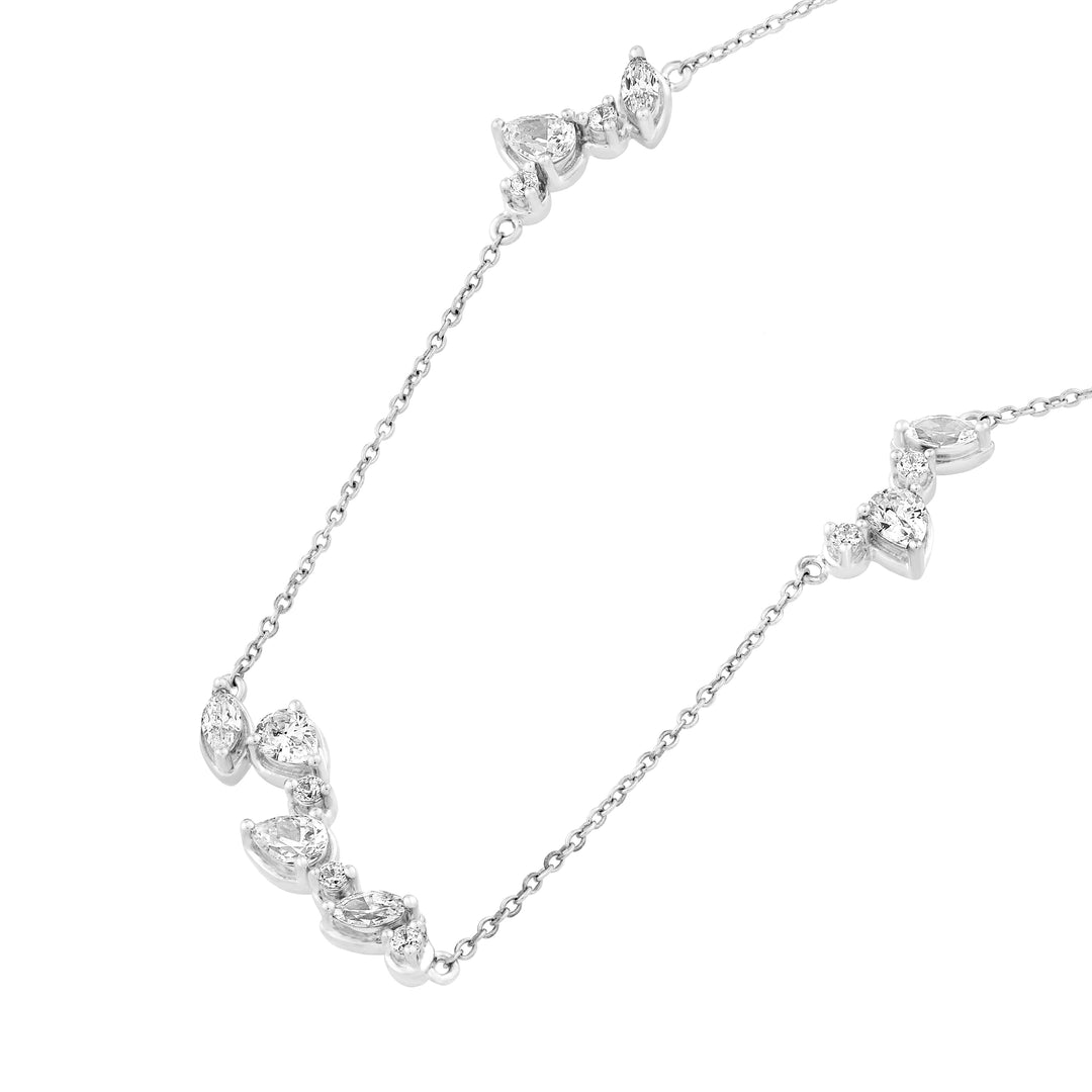 1-3/8tcw Multi Stone Diamond Cluster Necklace