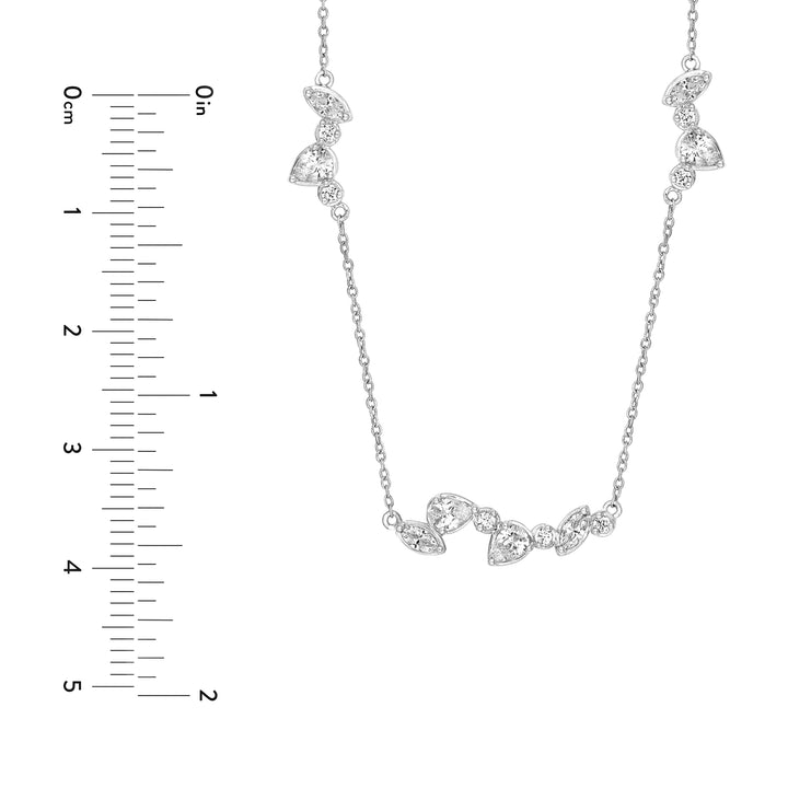 1-3/8tcw Multi Stone Diamond Cluster Necklace