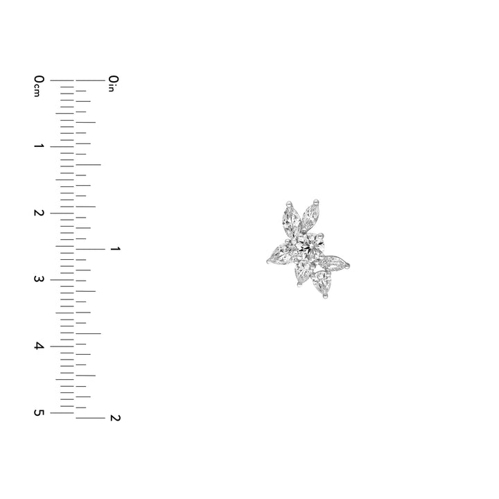 2-3/4tcw Round Pear & Marquise Diamond Cluster Stud Earrings