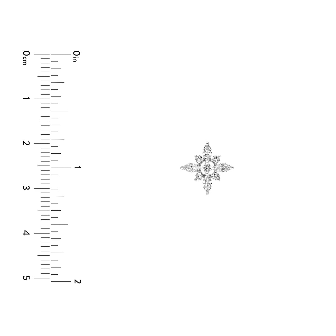 7/8tcw Marquise Diamond Flower Earrings