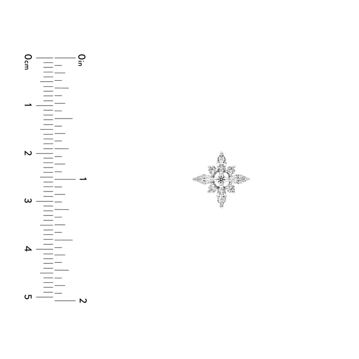 7/8tcw Marquise Diamond Flower Earrings