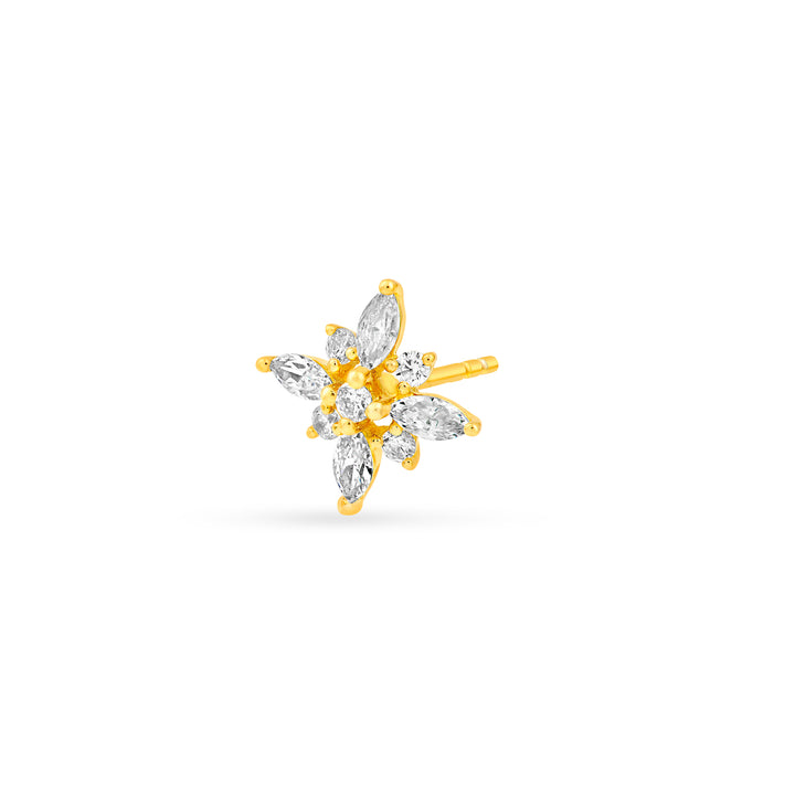 7/8tcw Marquise Diamond Flower Earrings