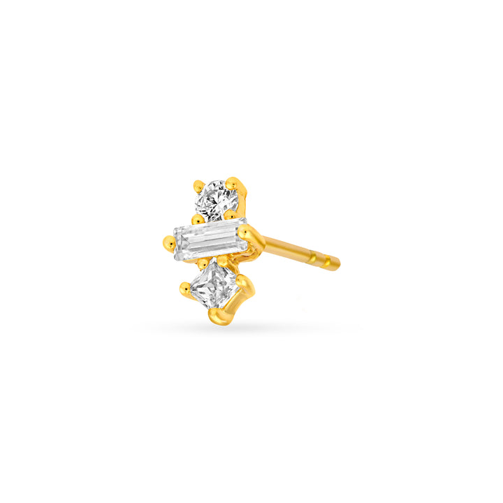 5/8tcw Square Baguette Princess & Round Diamond Studs