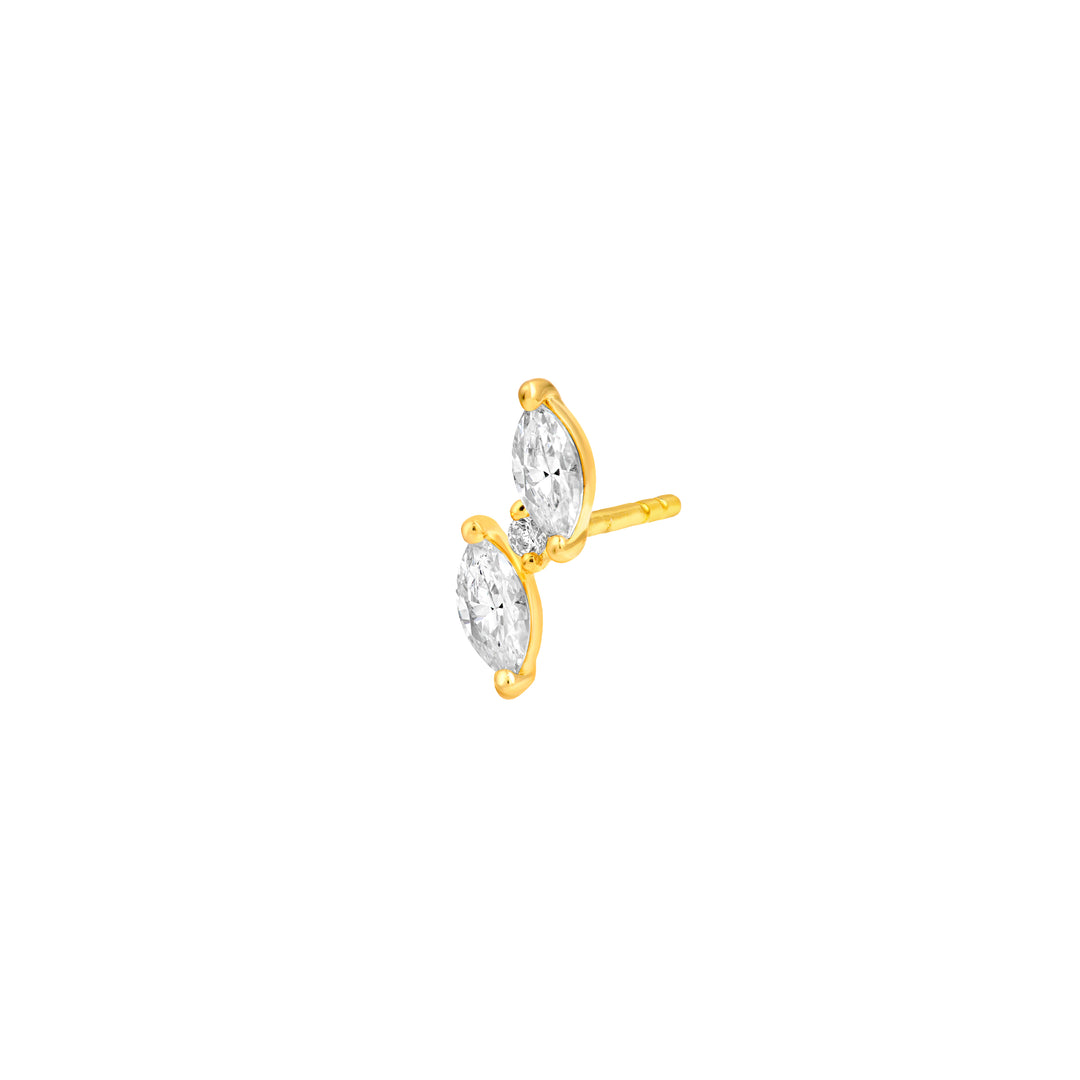 5/8tcw Marquise & Round Staggered Diamond Earrings