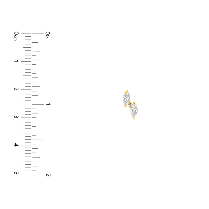 5/8tcw Marquise & Round Staggered Diamond Earrings