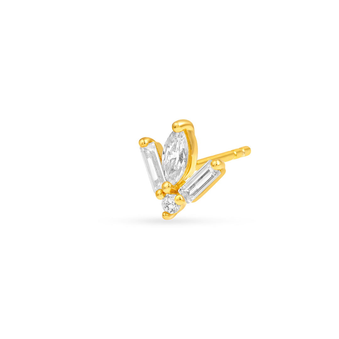 7/8tcw Multi-Cut Diamond Stud Earrings