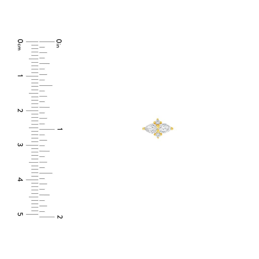 7/8tcw Pear & Round Diamond Earrings