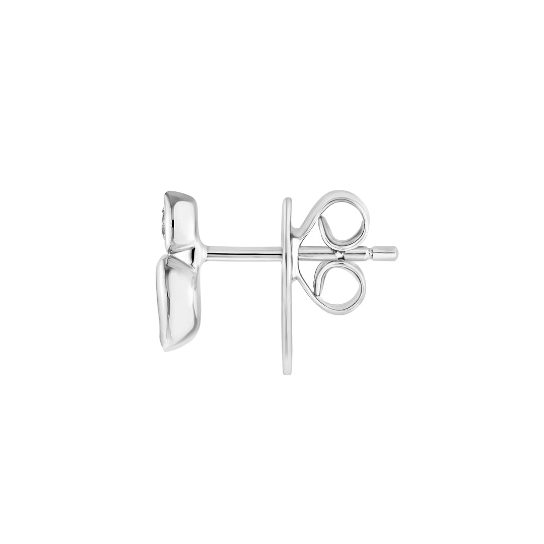 1/4tcw Round & Pear Diamond Bezel Set Earrings