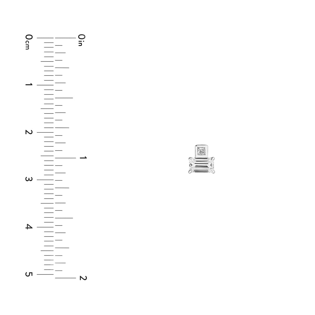 3/4tcw Princess & Emerald Duet Diamond Stud Earrings