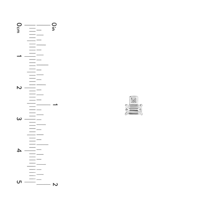 3/4tcw Princess & Emerald Duet Diamond Stud Earrings